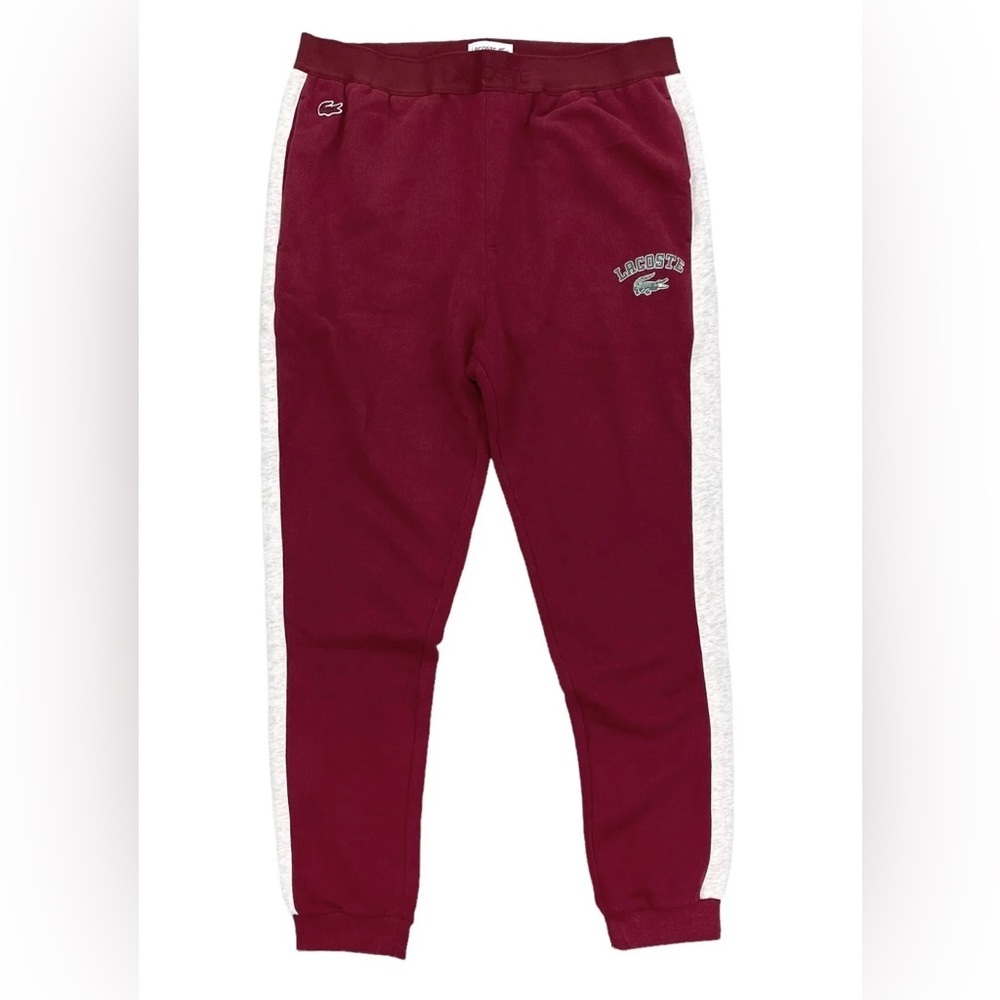 Lacoste Loungewear Men's Sleepwear Pajama Pants Bordeaux Grey 3H7460-8CG